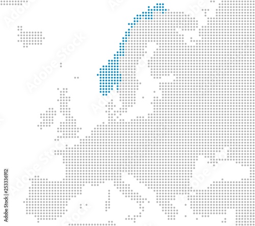 Norwegen Markierung auf Europakarte