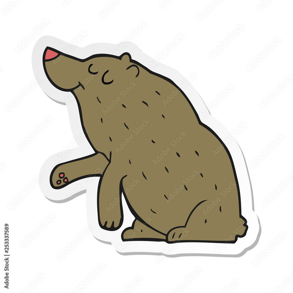 sticker of a cartoon bear sticker of a cartoon bear