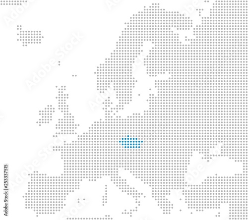 Tschechien Markierung auf Europakarte