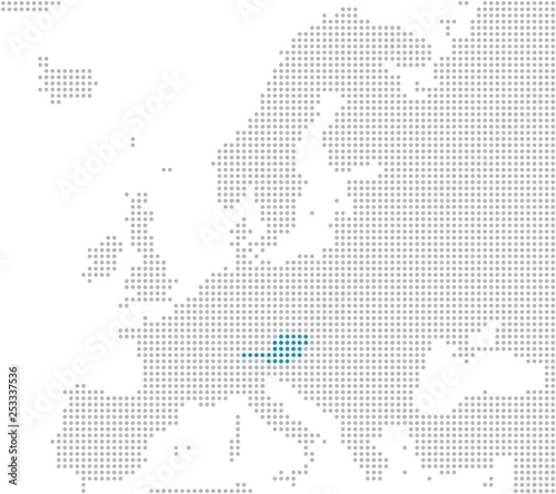 Österreich Markierung auf Europakarte