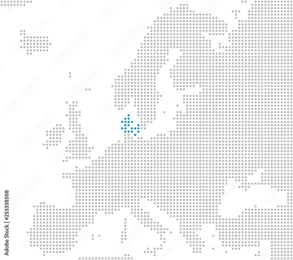 Dänemark Markierung auf Europakarte