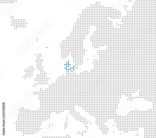 Dänemark Markierung auf Europakarte