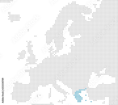 Griechenland Markierung auf Europakarte