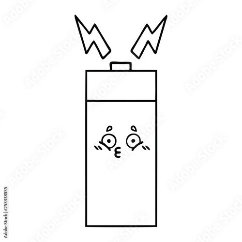 line drawing cartoon battery