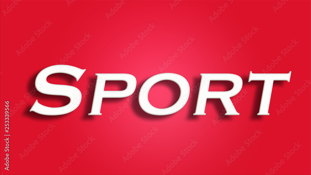 Sport-3D text. Creative design for your greeting card, flyers, invitations, posters, brochures, banners, red background. Sport-3D text. Creative design for your greeting card, flyers, invitations, posters, brochures, banners, red background.