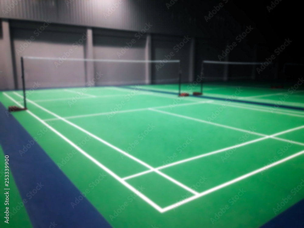 Fototapeta premium line on green badminton court