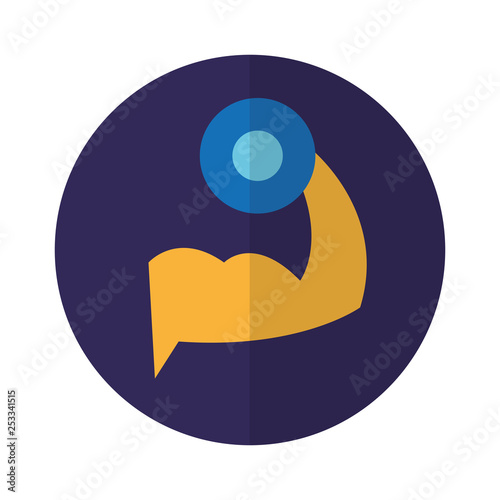 fitness arm with barbell