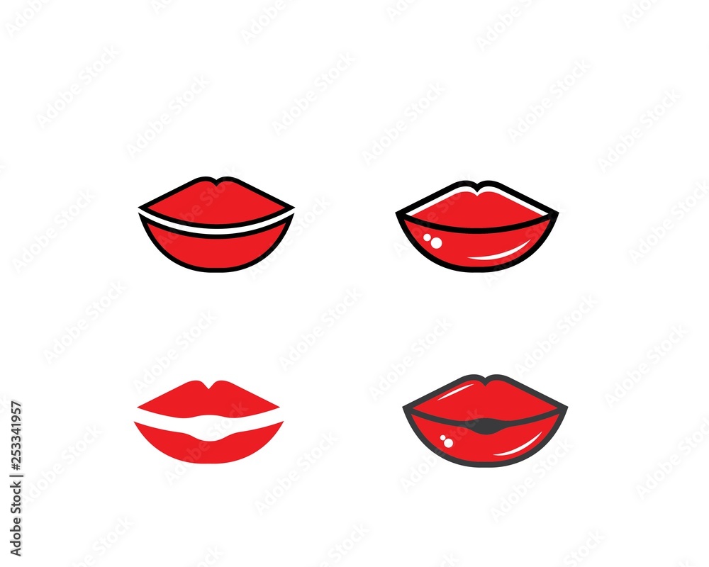lips icon vector template design lips icon vector template design