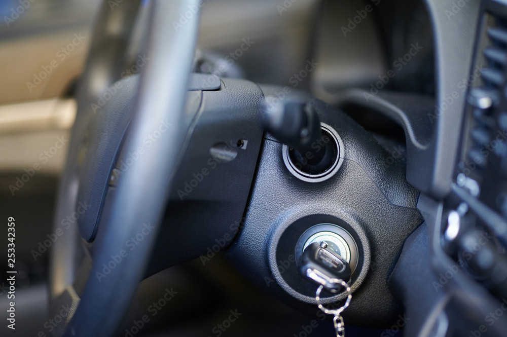 Fototapeta premium Modern car ignition mechanism 