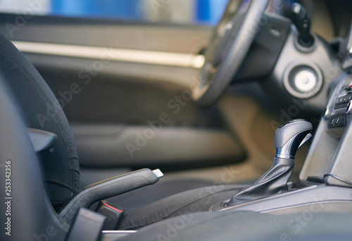 Handle of handbreak and automatic transmission  photo