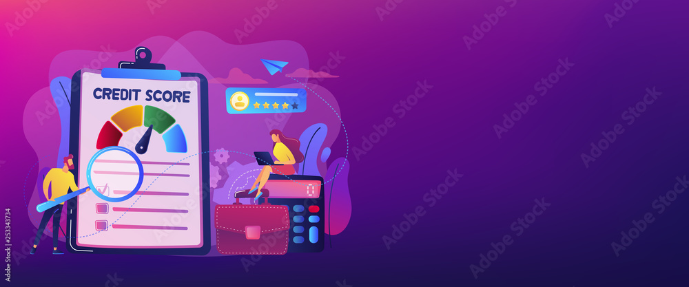 Credit rating concept banner header. Credit rating concept banner header.