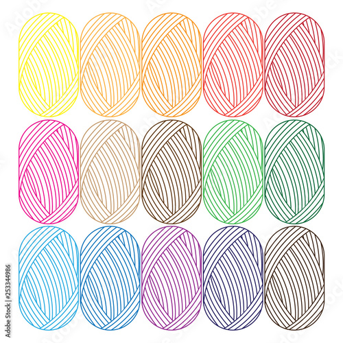 vector crochet knitting ball  