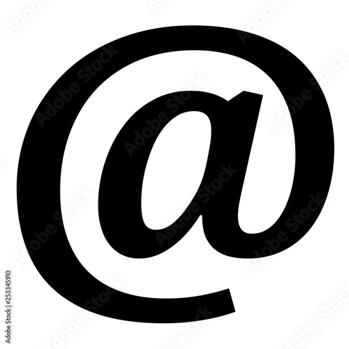 gz358 GrafikZeichnung - english sign - email icon @: e-mail message (at sign) - flat simple template - square xxl g7292