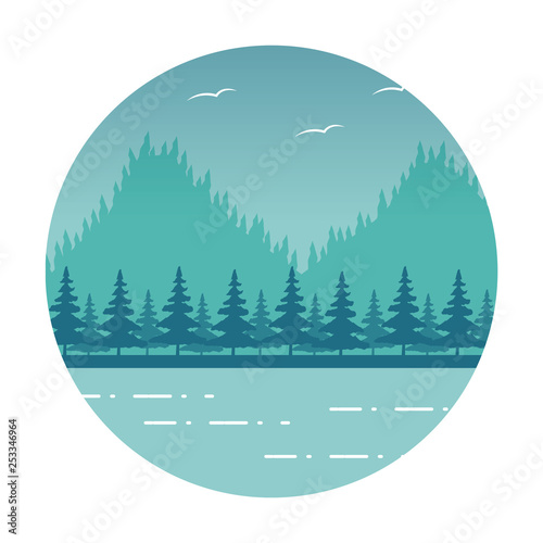 landscape mountains forest