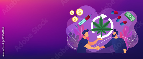 Drug trafficking concept banner header.