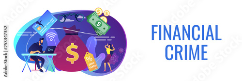 Financial crimes concept banner header.