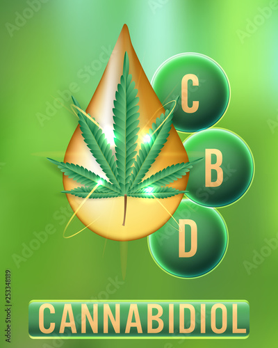 Marijuana leaf ,CBD oil medical logo, vector illustration