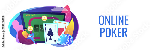 Online poker concept banner header.