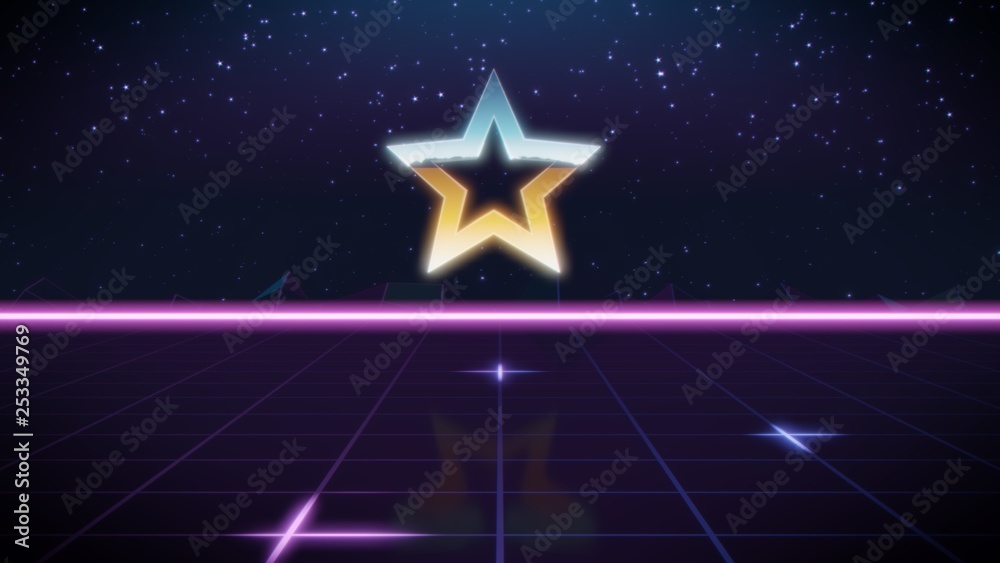 Obraz premium synthwave retro design icon of bookmark