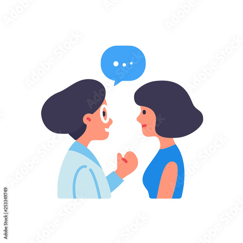 Doctor talking with patient illustration