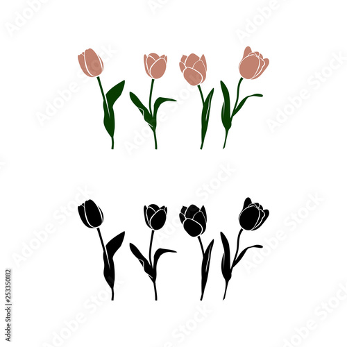 Vector simpleline art tulp