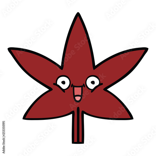 cute cartoon autumnal leaf