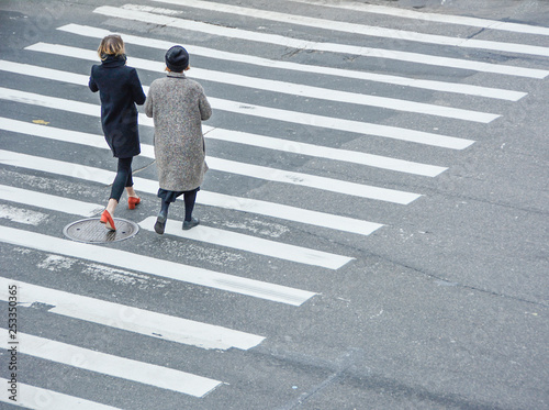 2 Women on a Crosswalk