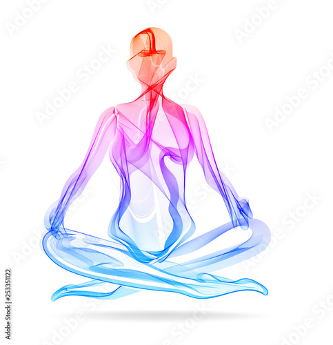 Abstract woman's silhouette, yoga pose, asana