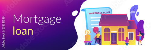 Mortgage loan concept banner header.