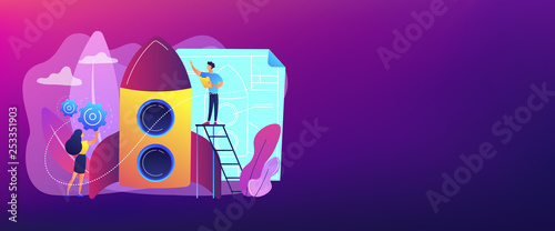 Space technology concept banner header.