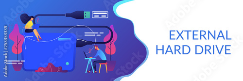 External hard drive concept banner header.