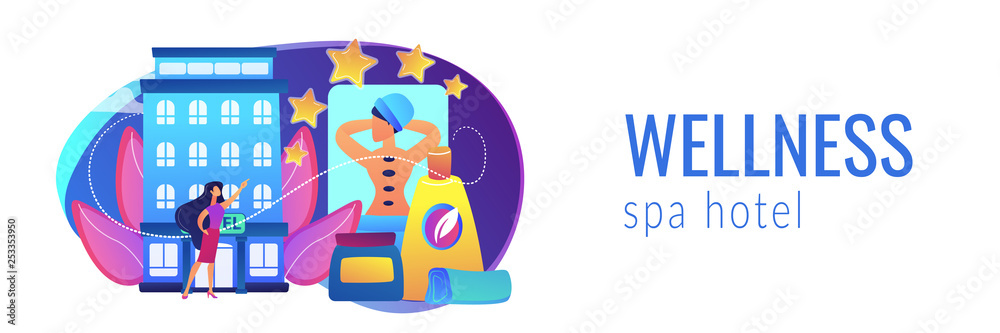 Fototapeta premium Wellness and spa hotel concept banner header.