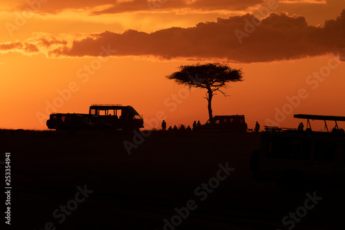 A sundowner party in the evening inside Masai Mara National Reserve to end a beautiful day of safari