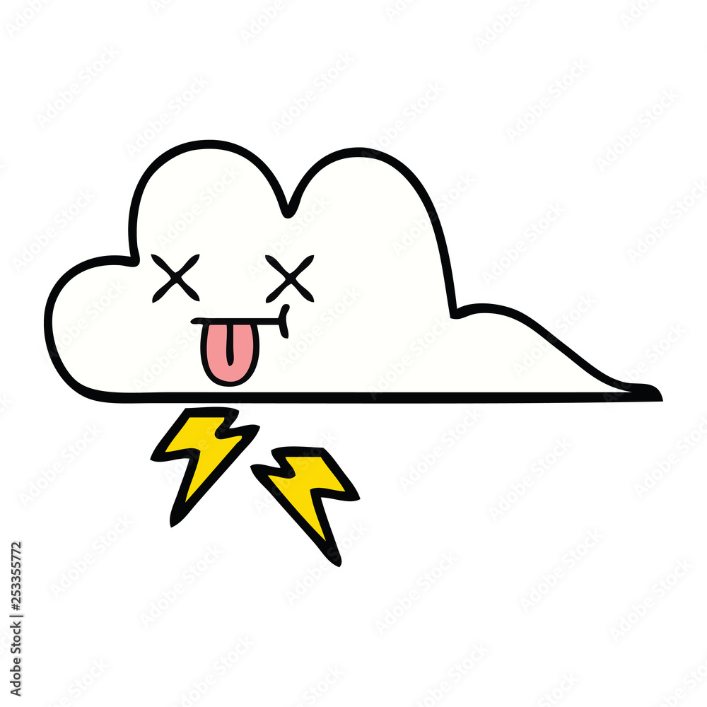 cute cartoon thunder cloud cute cartoon thunder cloud