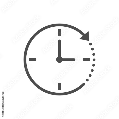 Clock, time, alarm icon. Vector illustration, flat design.