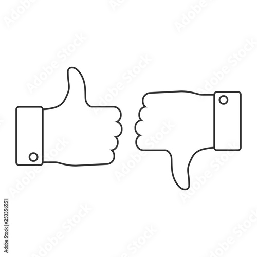 Good, like, thumbs up icon. Vector illustration, flat design.