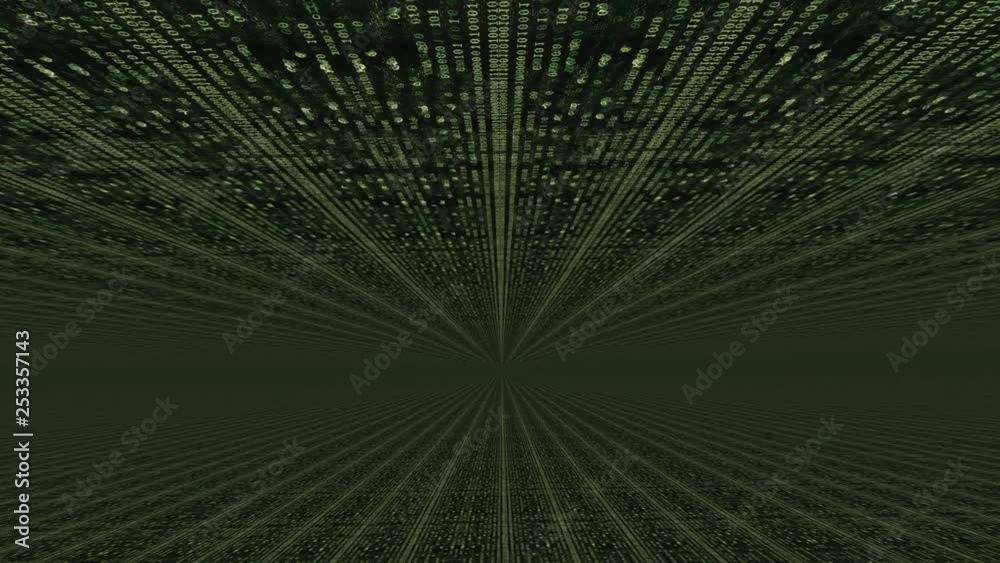Matrix Style Animation In Green Tone