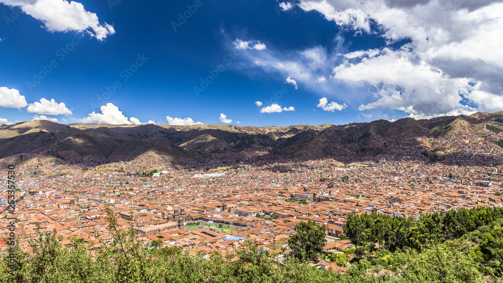 Cusco city in a mountain valley