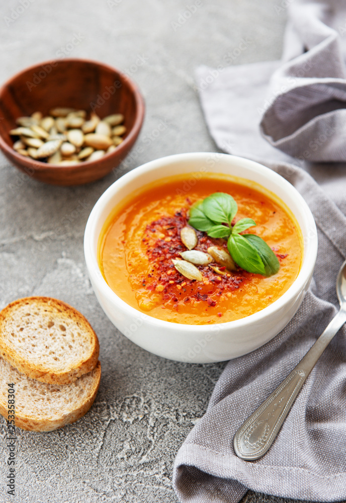 Bowl of pumpkin soup Bowl of pumpkin soup