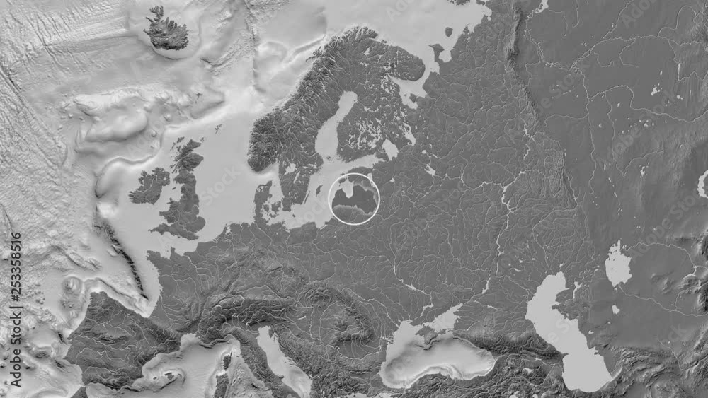 Latvia area presented against the global bilevel map in the Fahey projection with animated oblique transformation Latvia area presented against the global bilevel map in the Fahey projection with animated oblique transformation