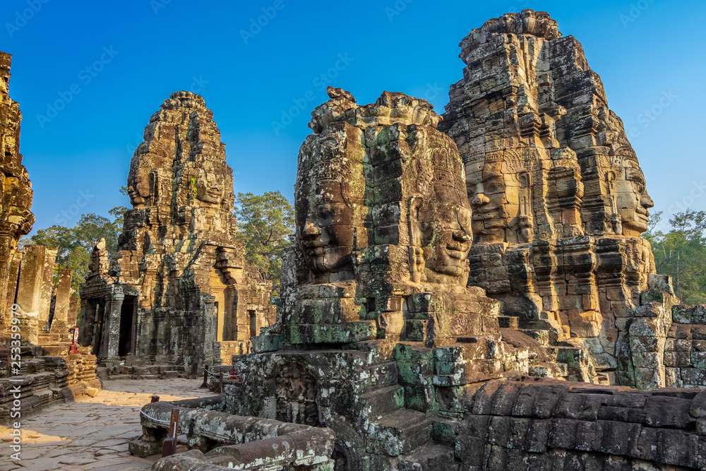 Face towers of Bayon temple in Angkor Thom