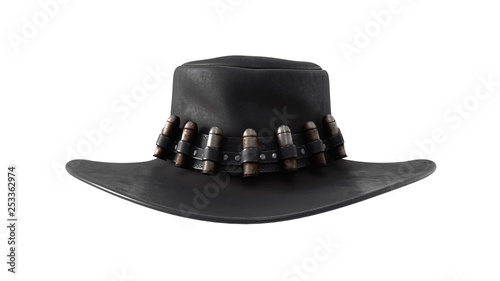 3d illustration of black cowboy hat 
