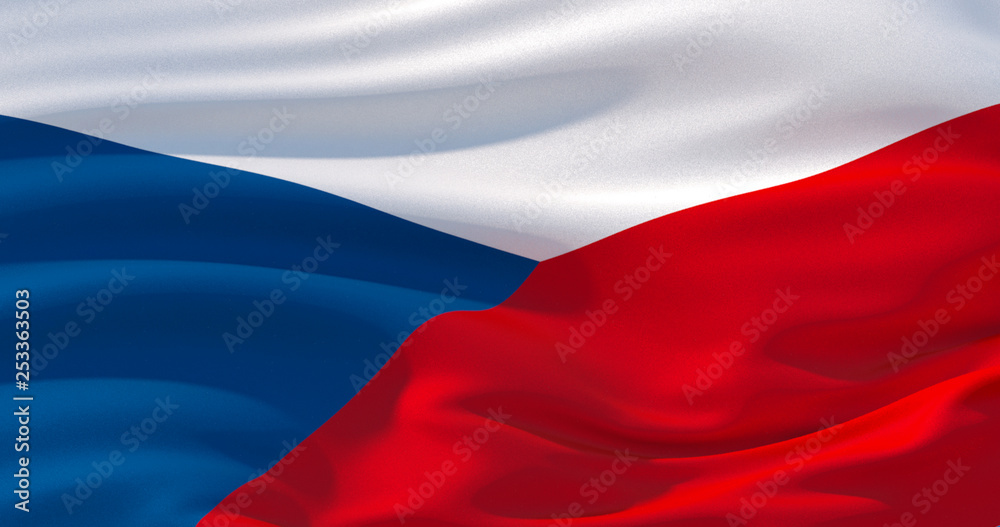 Czech Republic flag patriotic background, 3d illustration