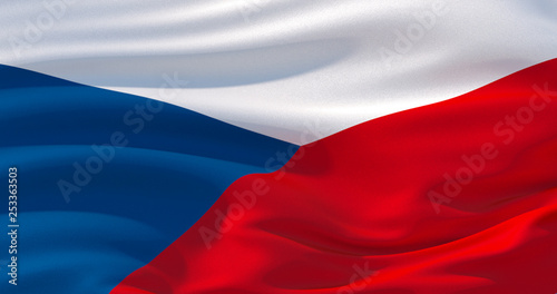 Czech Republic flag patriotic background, 3d illustration