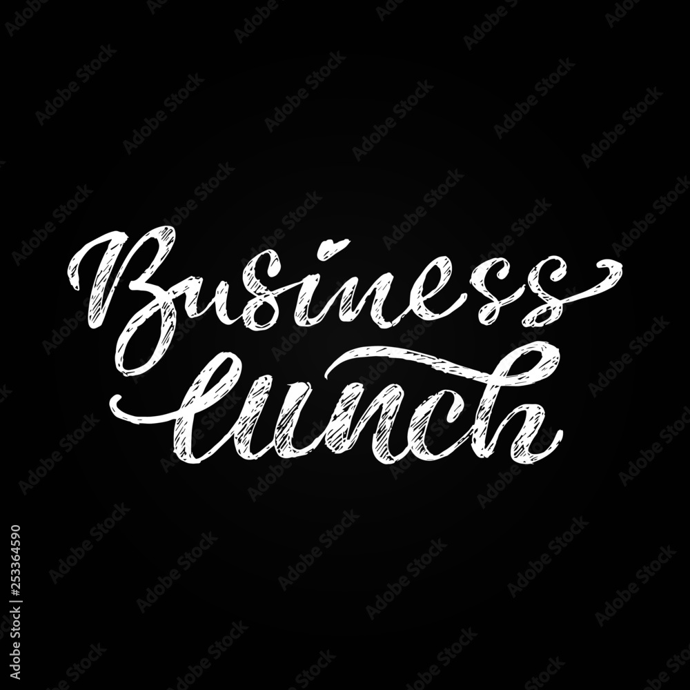 Lettering business lunch written on the blackboard Lettering business lunch written on the blackboard
