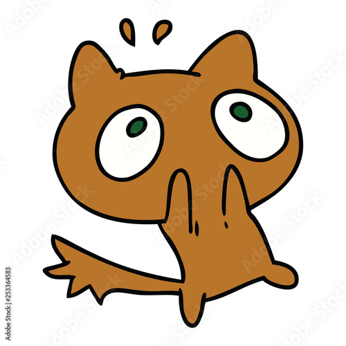 cartoon kawaii of a shocked cat
