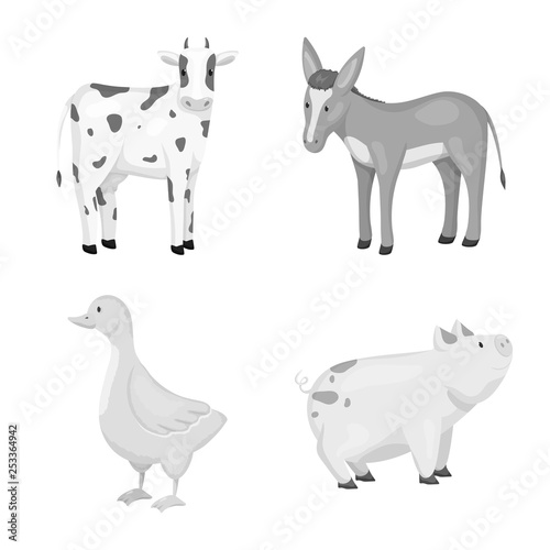 Vector design of homestead and agriculture logo. Set of homestead and kitchen vector icon for stock. © pandavector