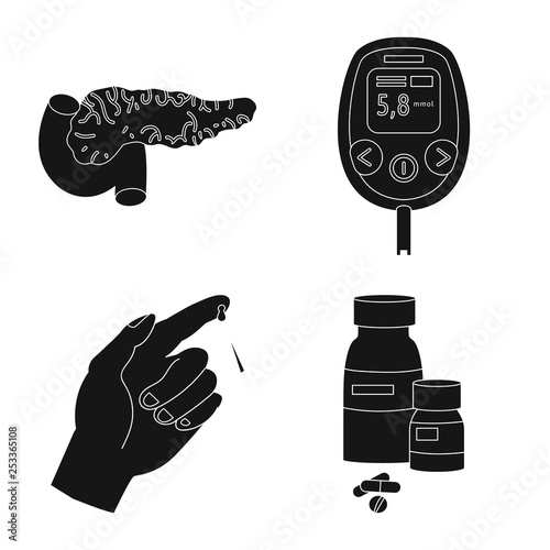 Isolated object of healthcare and medicine icon. Set of healthcare and diabetes vector icon for stock.