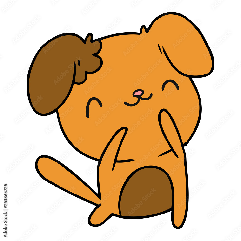 Obraz premium cartoon kawaii of a cute dog