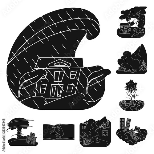 Vector illustration of calamity and crash logo. Collection of calamity and disaster vector icon for stock.